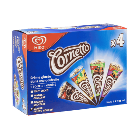 Multipack Cornetto Fruits Rouges 4x125ml