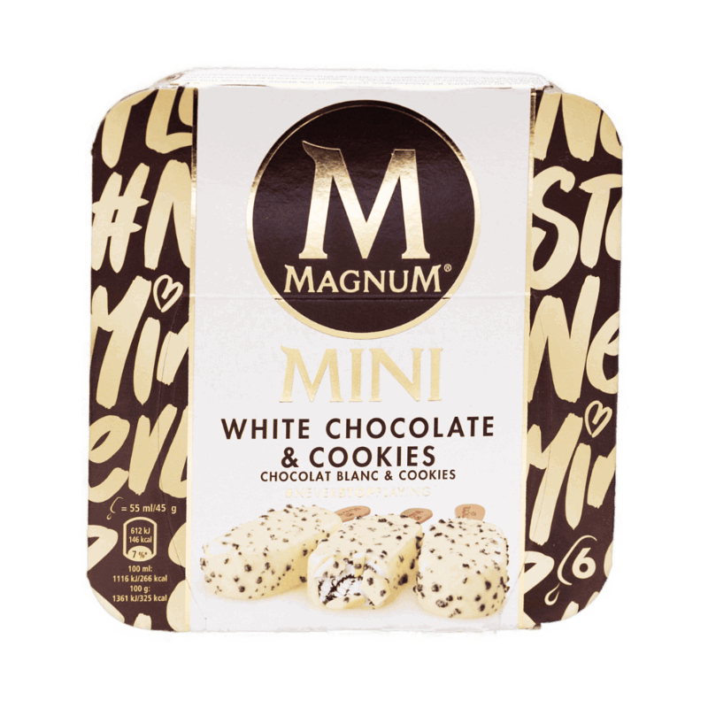 Magnum Mini White Chocolate & Cookies Ice Cream 6X55ml