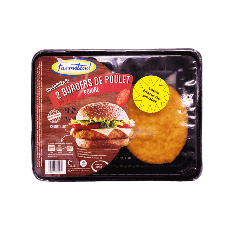 FAR Burgers Poulet Poivre x2 200g