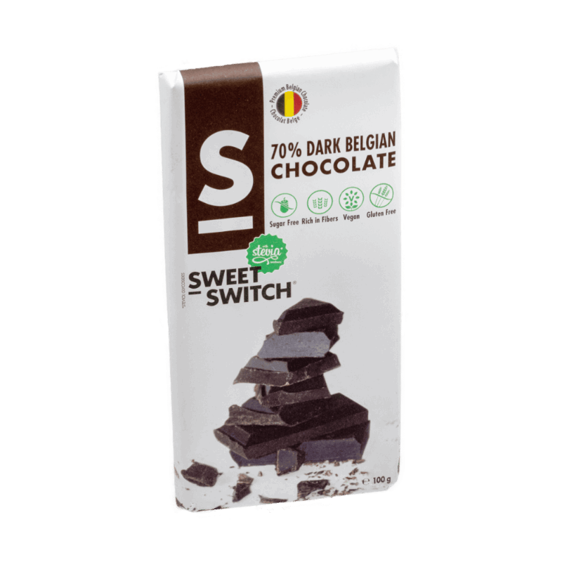70% Dark Chocolate Tablet Stevia 100g